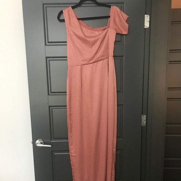 ASOS Rose Gold 1-Shoulder Maxi Dress - Picture 2 of 6